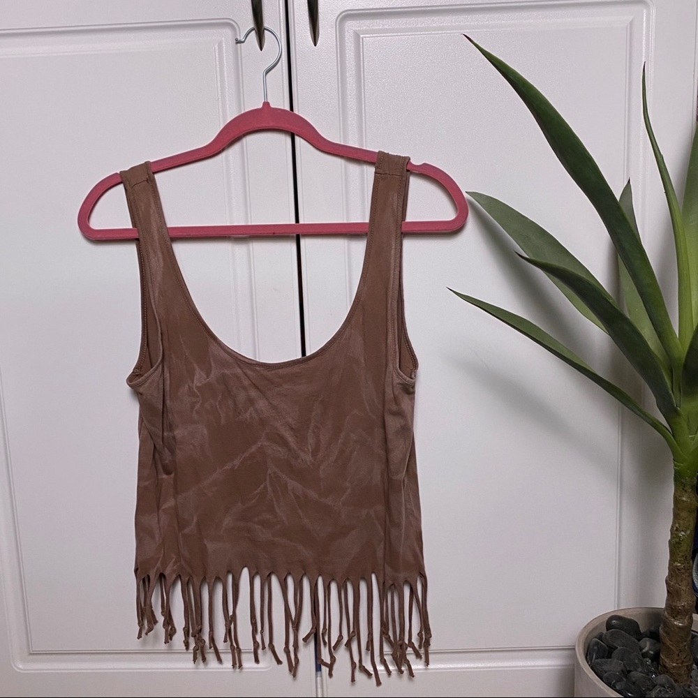Brown tassel tank top